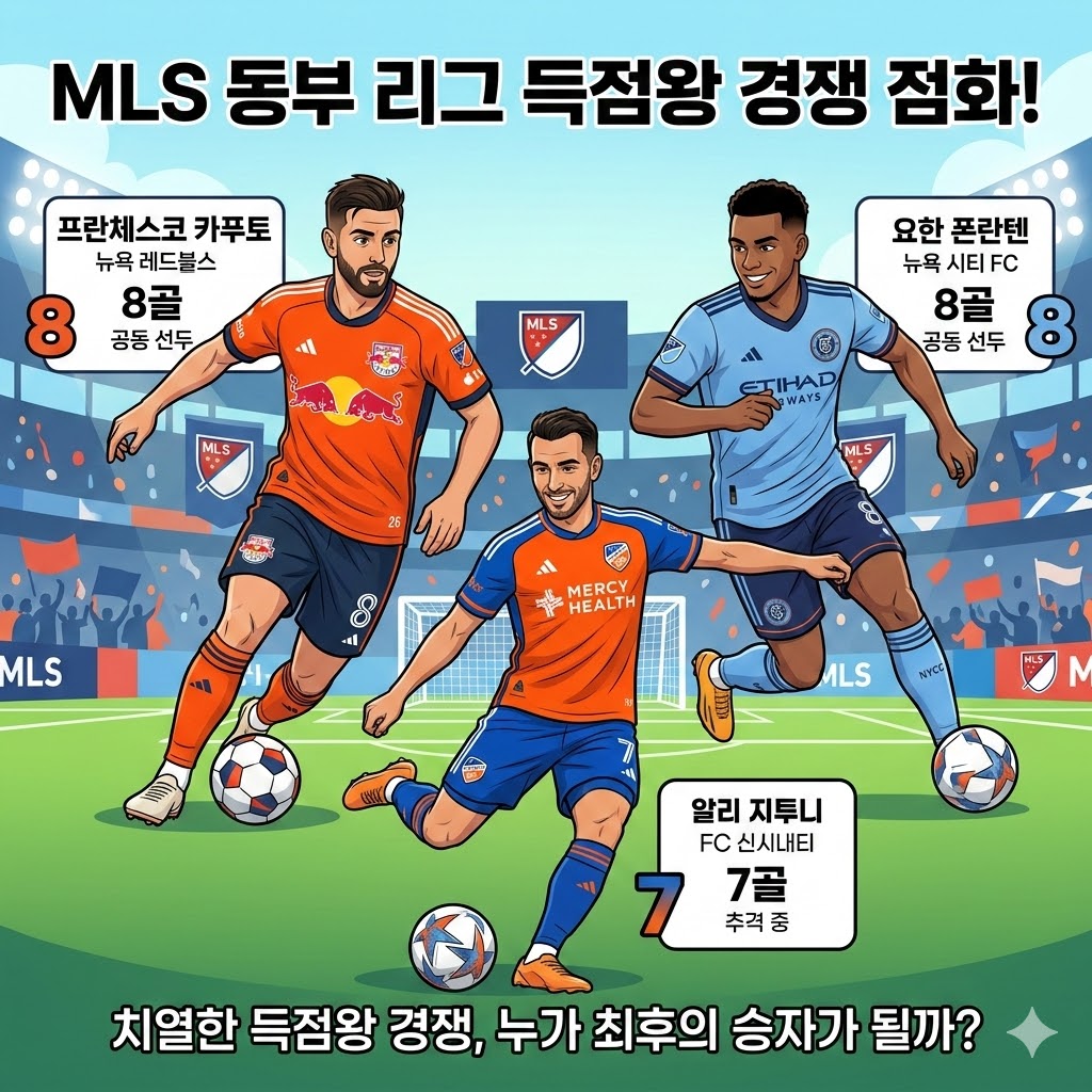 카푸토 Vonlanthen MLS 동부 리그 득점 공동 선두 질